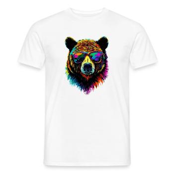 Ours brun, Grizzly, Frères d’ours, Forêt, Ours sauvages - T-shirt homme - blanc - Devant - AI Model Male 178 dark (178cm)