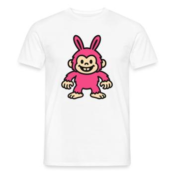 Rabbit Monkey - Men's T-Shirt - white - Front - AI Model Male 178 dark (178cm)