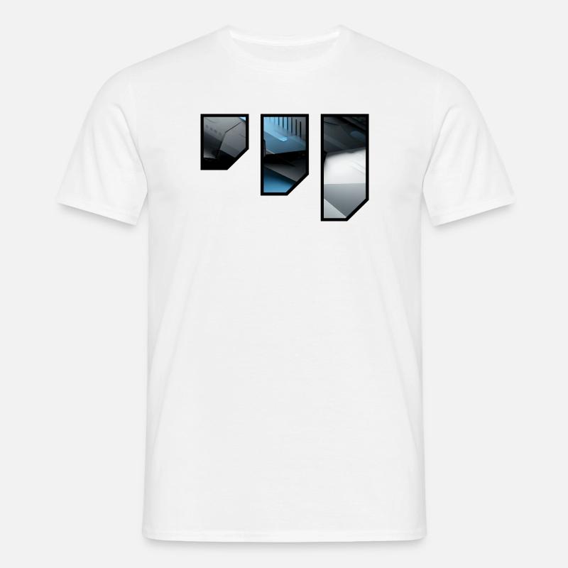Futuristic Techno Abstract Pattern - Men's T-Shirt - white