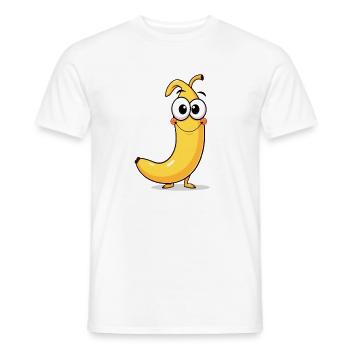 Banane ludique avec de grands yeux - T-shirt homme - blanc - Devant - AI Model Male 178 dark (178cm)