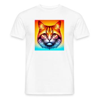 chat - T-shirt homme - blanc - Devant - AI Model Male 178 dark (178cm)