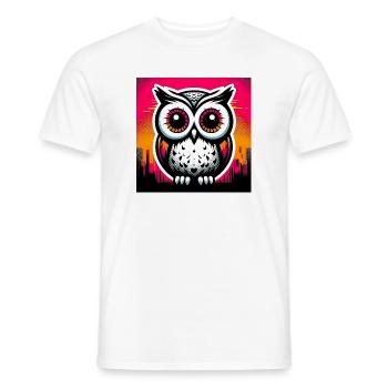 owl - Men's T-Shirt - white - Front - AI Model Male 178 dark (178cm)