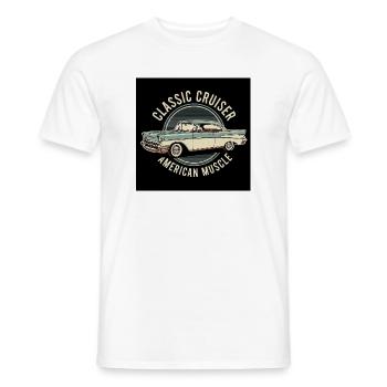 Klassischer amerikanischer Muscle Cruiser - Männer T-Shirt - Weiß - Vorne - AI Model Male 178 dark (178cm)