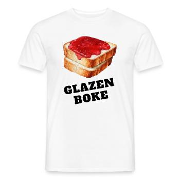 GLASS BOKE (sandwich with jam). Dialect shirt - Men's T-Shirt - white - Front - AI Model Male 178 dark (178cm)