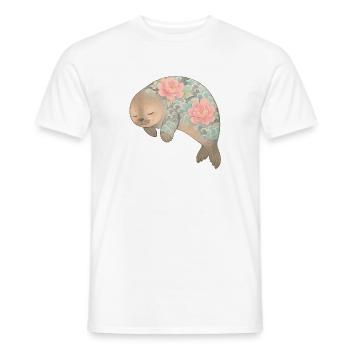 Aquarell Yakuza Siegel – Süße Pastell Tattoo Kunst - Männer T-Shirt - Weiß - Vorne - AI Model Male 178 dark (178cm)