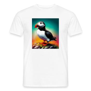 puffin - Men's T-Shirt - white - Front - AI Model Male 178 dark (178cm)
