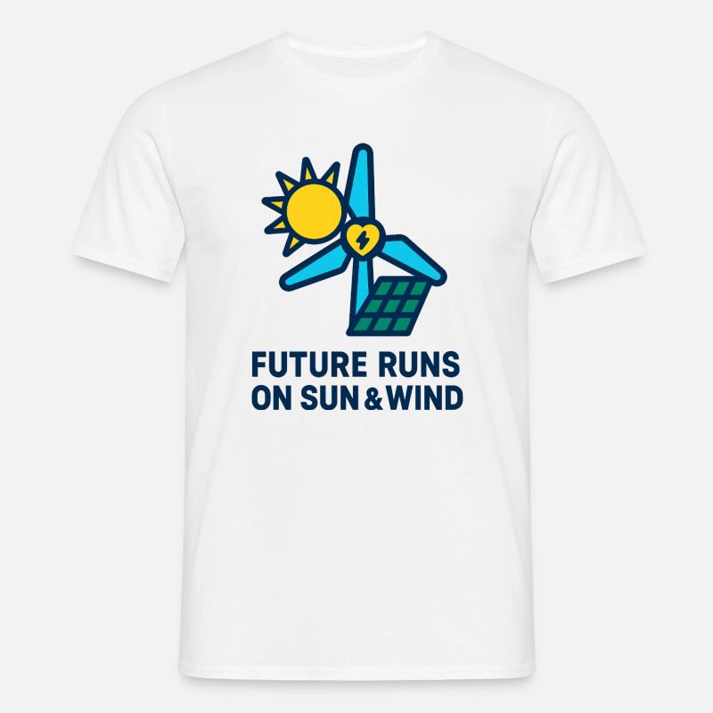 Future Runs on Sun & Wind - Männer T-Shirt - Weiß