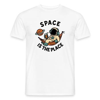 Space Explorer Astronaut Relaxing Design - Men's T-Shirt - white - Front - AI Model Male 178 dark (178cm)