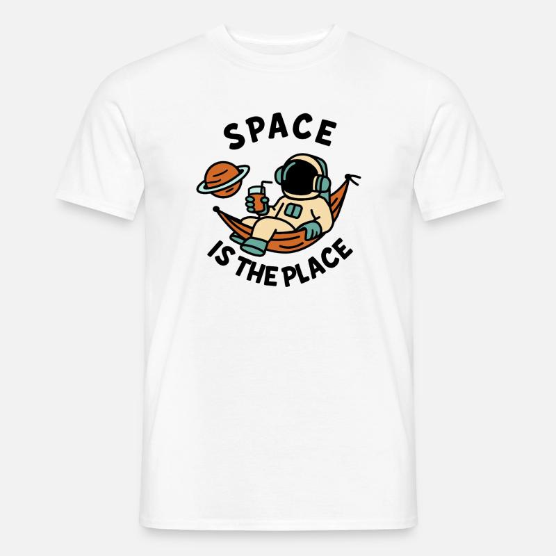 Space Explorer Astronaut Entspannendes Design - Männer T-Shirt - Weiß