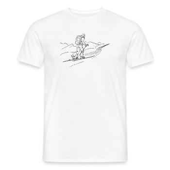 Ski tourers-black-outline - Men's T-Shirt - white - Front - AI Model Male 178 dark (178cm)