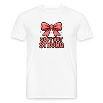 Soft but Strong – Schleife - Männer T-Shirt - Weiß - Vorne - AI Model Male 178 dark (178cm)