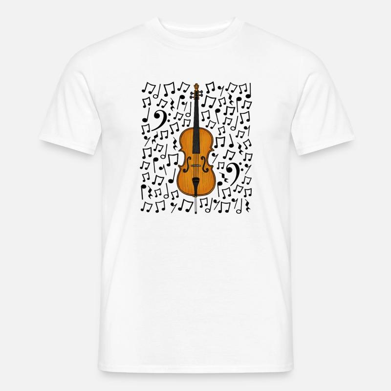 Cello Musical Notes Cellist String Musician - Men’s T-shirt - white