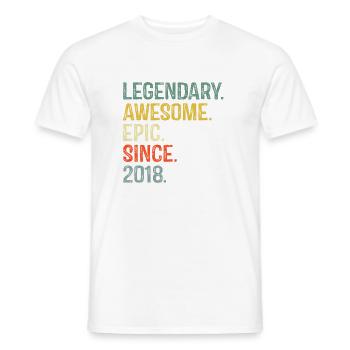 Conception de texte arc-en-ciel rétro audacieux - T-shirt homme - blanc - Devant - AI Model Male 178 dark (178cm)