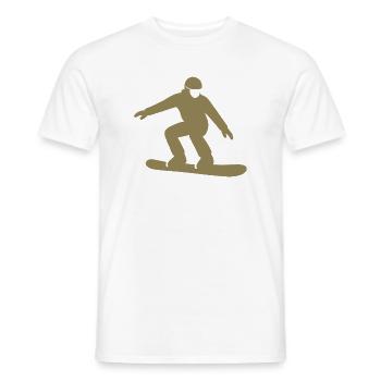 Snowboarder Silhouette Winterurlaub Wintersport - Männer T-Shirt - Weiß - Vorne - AI Model Male 178 dark (178cm)