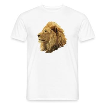 Majestic lion head in digital style - Men's T-Shirt - white - Front - AI Model Male 178 dark (178cm)