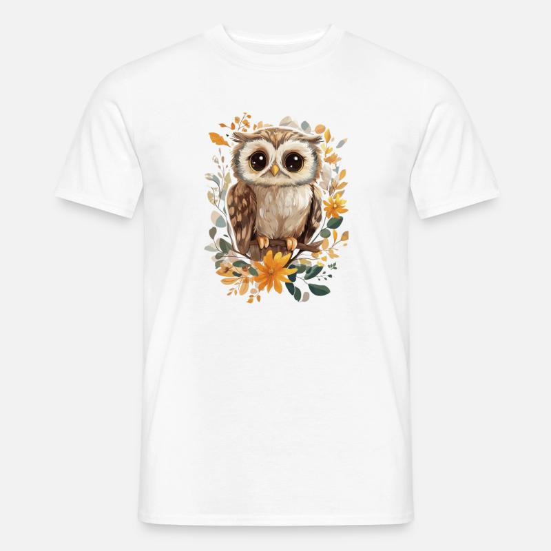 Eule - Männer T-Shirt - Weiß