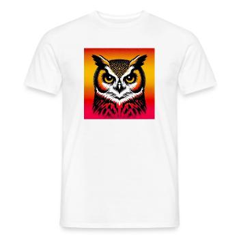 Eule - Männer T-Shirt - Weiß - Vorne - AI Model Male 178 dark (178cm)