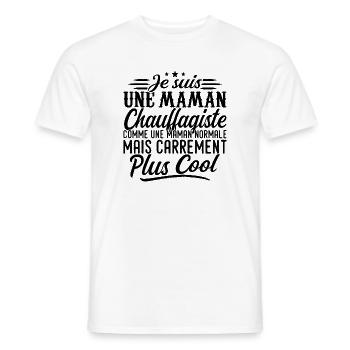 Heating Engineer Mom: Normal, but More Badass - Men's T-Shirt - white - Front - AI Model Male 178 dark (178cm)