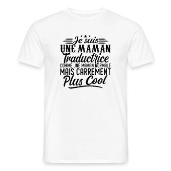 Maman Traductrice: normale, mais en plus badass - T-shirt homme - blanc - Devant - AI Model Male 178 dark (178cm)