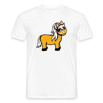 Pferd Mädchen weiblich süß hübsche Schleife Frau - Männer T-Shirt - Weiß - Vorne - AI Model Male 178 dark (178cm)