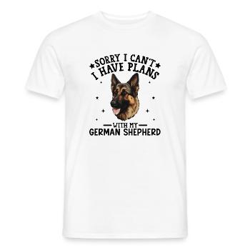 German Shepherd Illustration on Apparel - Men's T-Shirt - white - Front - AI Model Male 178 dark (178cm)