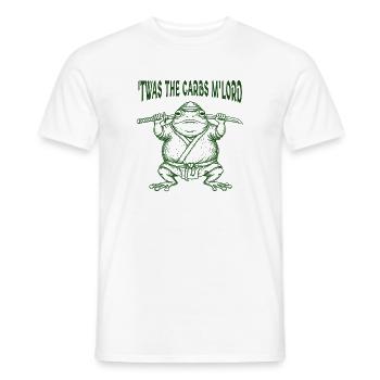 Es war die Kohlenhydrate M'Lord Mittelalter Frosch Meme Fette Kröte - Männer T-Shirt - Weiß - Vorne - AI Model Male 178 dark (178cm)