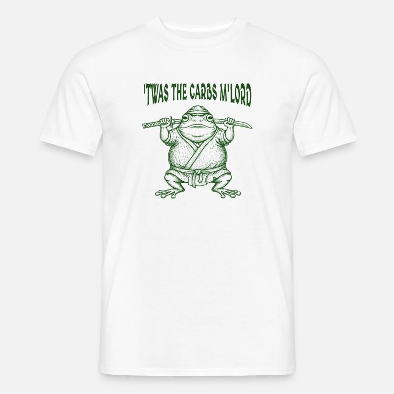 Twas The Carbs M'Lord Medieval Frog Meme Fat Toad - Men’s T-shirt - white