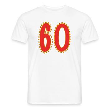 Birthday Design Numbers 60 - Men's T-Shirt - white - Front - AI Model Male 178 dark (178cm)