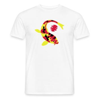 Abstract fish in bright colors - Men's T-Shirt - white - Front - AI Model Male 178 dark (178cm)