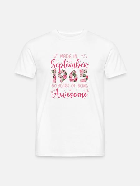 September 1965 60-jähriges Jubiläum der Frauen - Männer T-Shirt - Weiß