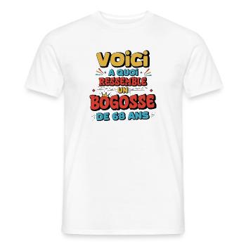 Humor and Self-Deprecation 68 Years Old - Men's T-Shirt - white - Front - AI Model Male 178 dark (178cm)