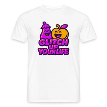 Glitch Up your Life 2 - Men's T-Shirt - white - Front - AI Model Male 178 dark (178cm)