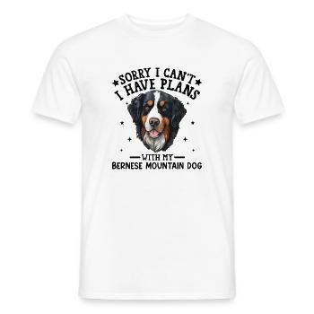 Realistic Bernese Mountain Dog Illustration - Men's T-Shirt - white - Front - AI Model Male 178 dark (178cm)