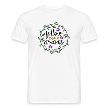 Cadre floral personnalisé à motif nature - T-shirt homme - blanc - Devant - AI Model Male 178 dark (178cm)