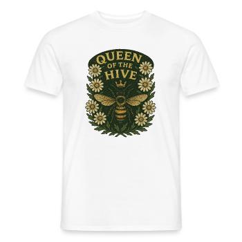 Queen of the Hive Floral Badge - Men's T-Shirt - white - Front - AI Model Male 178 dark (178cm)