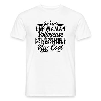 Maman Volleyeuse: normale, mais en plus badass - T-shirt homme - blanc - Devant - AI Model Male 178 dark (178cm)