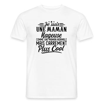 Mother Swimmer: normal, aber knallharter - Männer T-Shirt - Weiß - Vorne - AI Model Male 178 dark (178cm)