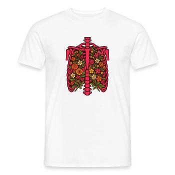 Floral Lungs Illustration, Halloween Design  - Men's T-Shirt - white - Front - AI Model Male 178 dark (178cm)