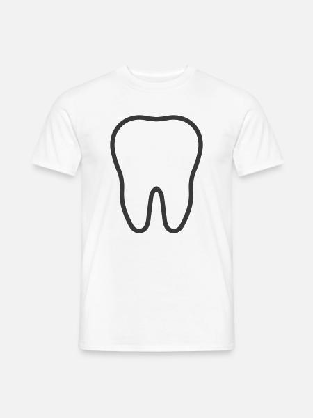 Zahnliniensymbol – Symbol für die Zahnpflege - Männer T-Shirt - Weiß