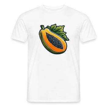 Colorful Illustrated Papaya for Clothing - Men's T-Shirt - white - Front - AI Model Male 178 dark (178cm)
