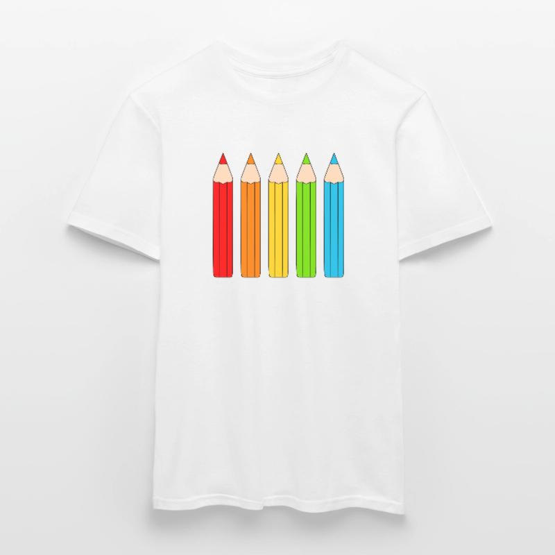 Lebendiges Farbstift-Array-Design Männer T-Shirt