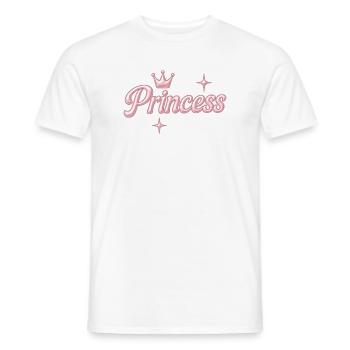 Prinzessin / Princess / Chrome Y2K Design - Männer T-Shirt - Weiß - Vorne - AI Model Male 178 dark (178cm)