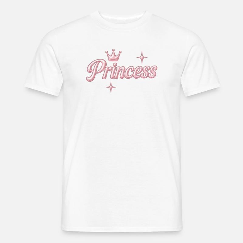 Prinzessin / Princess / Chrome Y2K Design - Männer T-Shirt - Weiß