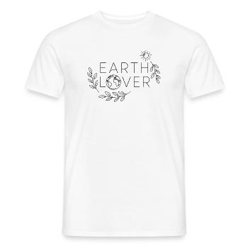 Earth Lover Minimal Nature Design - Men's T-Shirt - white - Front - AI Model Male 178 dark (178cm)