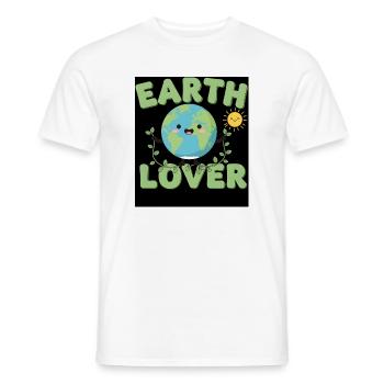 Humorous Earth Lover Cartoon - Men's T-Shirt - white - Front - AI Model Male 178 dark (178cm)
