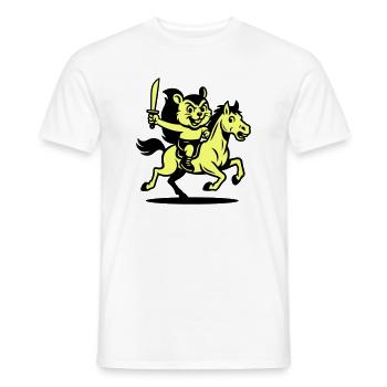 Cute Hero on Horse - Männer T-Shirt - Weiß - Vorne - AI Model Male 178 dark (178cm)