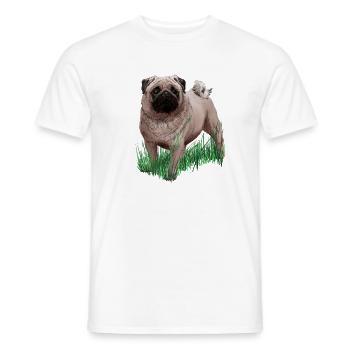 Mops - Männer T-Shirt - Weiß - Vorne - AI Model Male 178 dark (178cm)