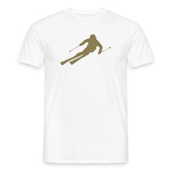 Minimalist Skier Silhouette Winter Sports - Men's T-Shirt - white - Front - AI Model Male 178 dark (178cm)