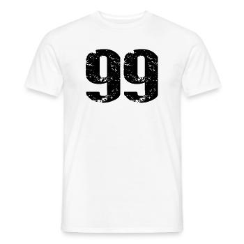 Maillot numéro 99 - T-shirt homme - blanc - Devant - AI Model Male 178 dark (178cm)