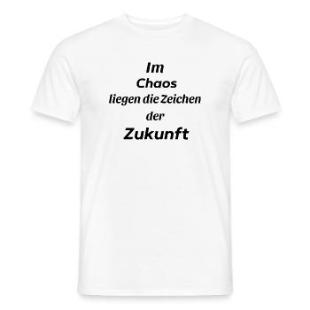 In chaos lie the signs of the future - Men's T-Shirt - white - Front - AI Model Male 178 dark (178cm)